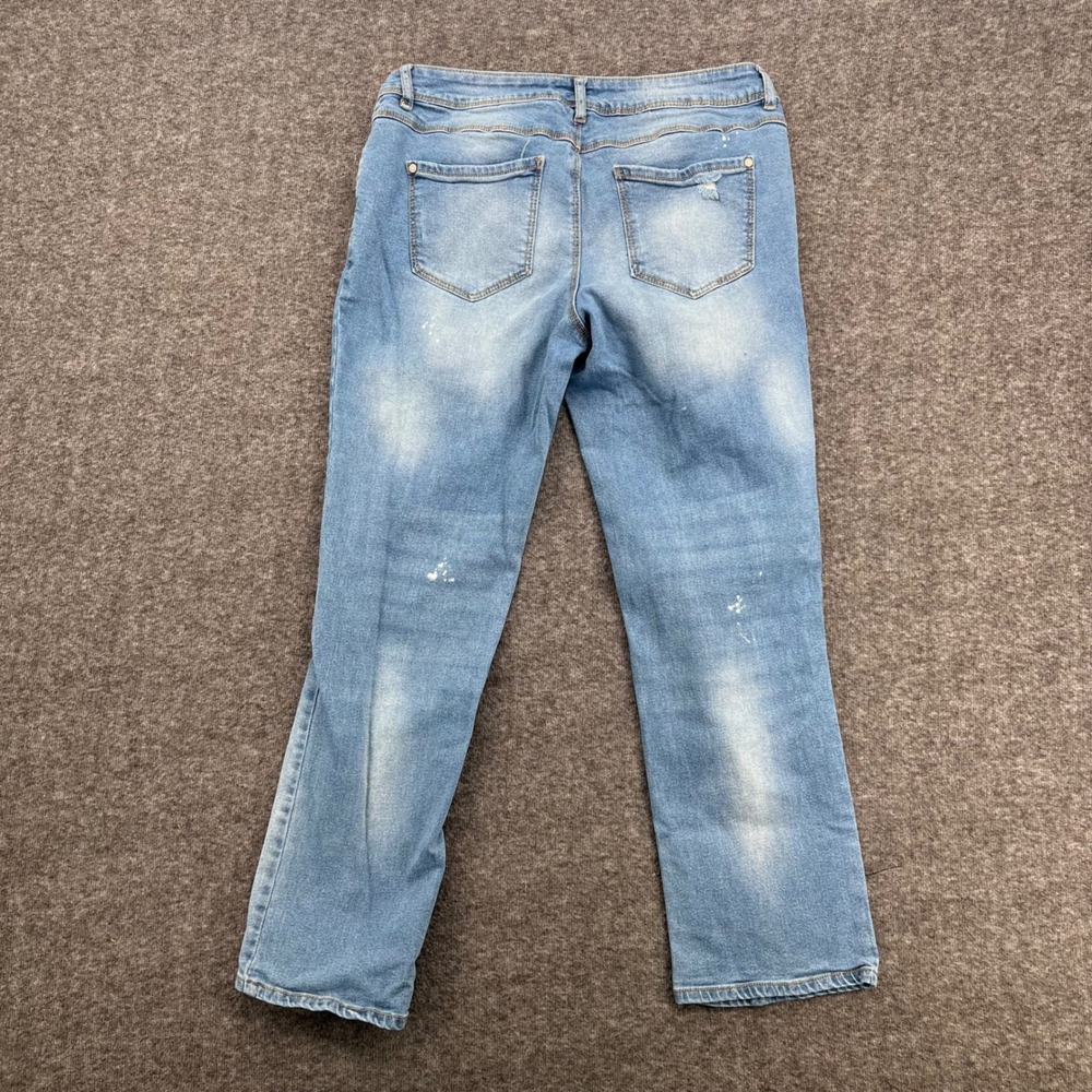 EST. 1946 Denim Womens Low Rise Straight Leg Distressed Boho Fringe Jeans Size 8 - Picture 9 of 15
